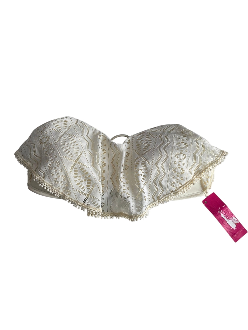 Xhilaration Cream Lace Strapless Bikini Top